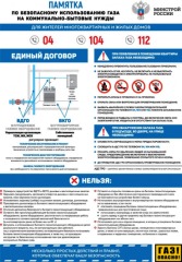 Памятка по безопасному использованию газа на коммунально-бытовые нужды